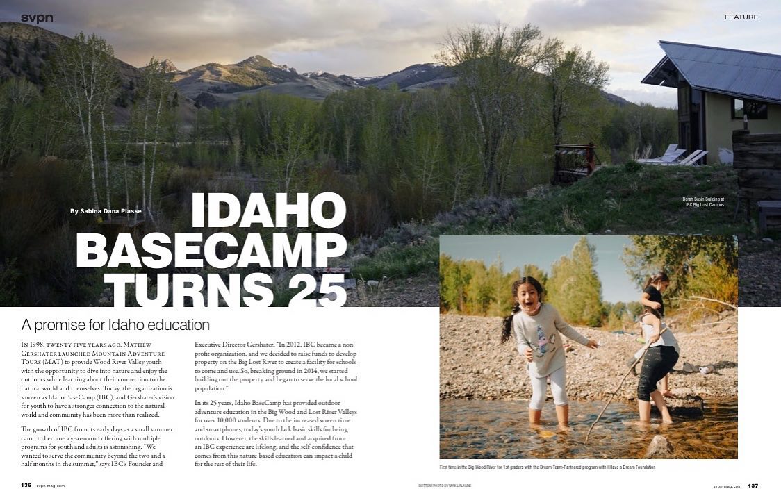 Celebrate the accomplishments and continuous work of Idaho Base Camp for its 25th anniversary. Read how a vision became reality and reaching to more Idaho children to enhance their education. Read more in the June issue of SVPN Magazine. Grab you copy today! @svpnmagazine @idahobasecamp #svpnmagazine #idahobasecamp #educatingkids #idahokids #natureisateacher